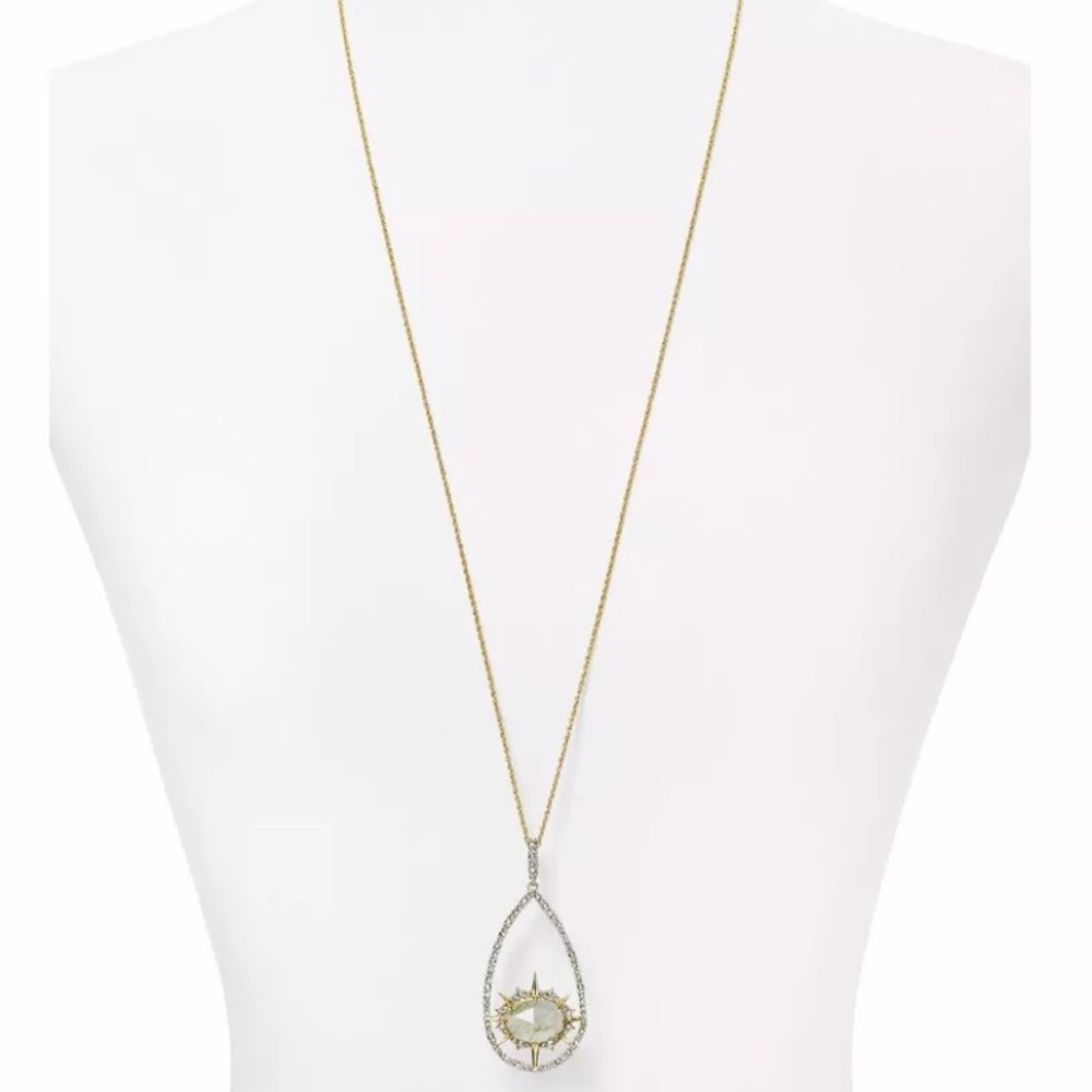 Alexis Bittar Metallic Spike Pendant Long Necklace